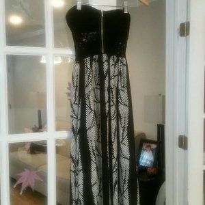 Black and white maxi dress